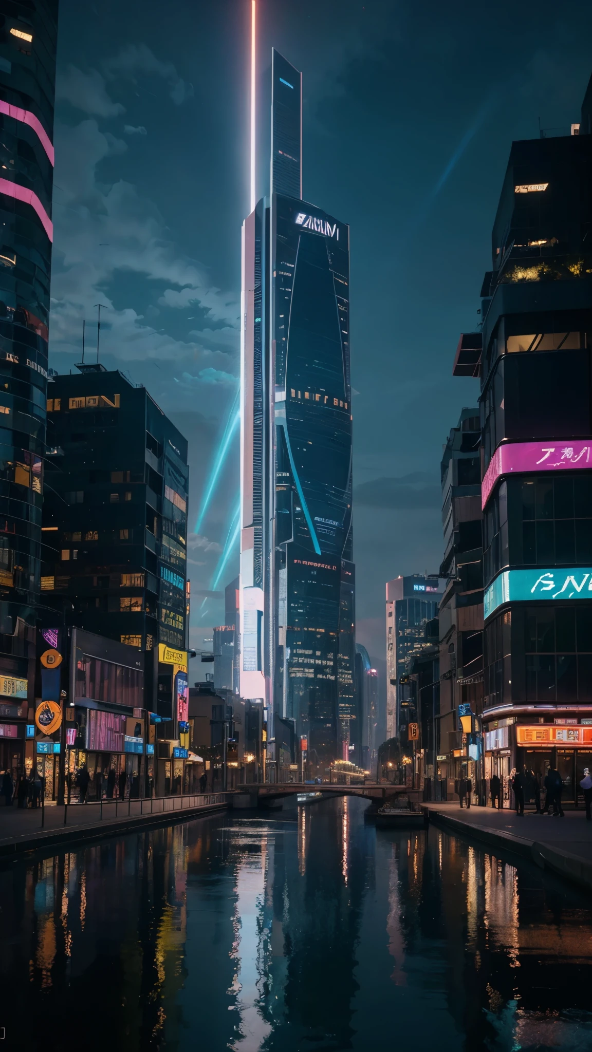 A futuristic city reflected in luminous lakes
Materials: digital art, neon lights, holographic projection
Subject: The cityscape of a futuristic metropolis, with towering skyscrapers and sleek architecture. The city is surrounded by lakes that reflect the vibrant lights and colors of the buildings, creating a mesmerizing and dreamlike effect.
Additional Details: Flying cars zooming above the city streets, emitting streaks of light. Glowing billboards and holographic advertisements light up the city skyline. People walking on transparent bridges connecting the buildings, creating a sense of movement and energy. The lakes are filled with luminescent plants and aquatic creatures, giving them an otherworldly appearance. The sky is filled with swirling patterns of colorful lights and futuristic drones.
Image Quality: (best quality, 4k, 8k, highres, masterpiece:1.2), ultra-detailed, (realistic, photorealistic, photo-realistic:1.37), HDR, UHD, studio lighting, ultra-fine painting, sharp focus, physically-based rendering, extreme detail description, professional, vivid colors, bokeh.
Art Style: Futuristic, sci-fi, concept artists, cyberpunk.
Color Palette: A vibrant and rich color palette with neon colors dominating the cityscape. Blues, purples, pinks, and greens create an electric and energetic atmosphere.
Lighting: The city is bathed in a soft, diffused light, with neon lights casting a colorful glow on the buildings and streets. There is a mix of warm and cool light, creating a dynamic and futuristic lighting effect.
Remember not to include any explanations and there is no need to explain the meaning of the prompt.