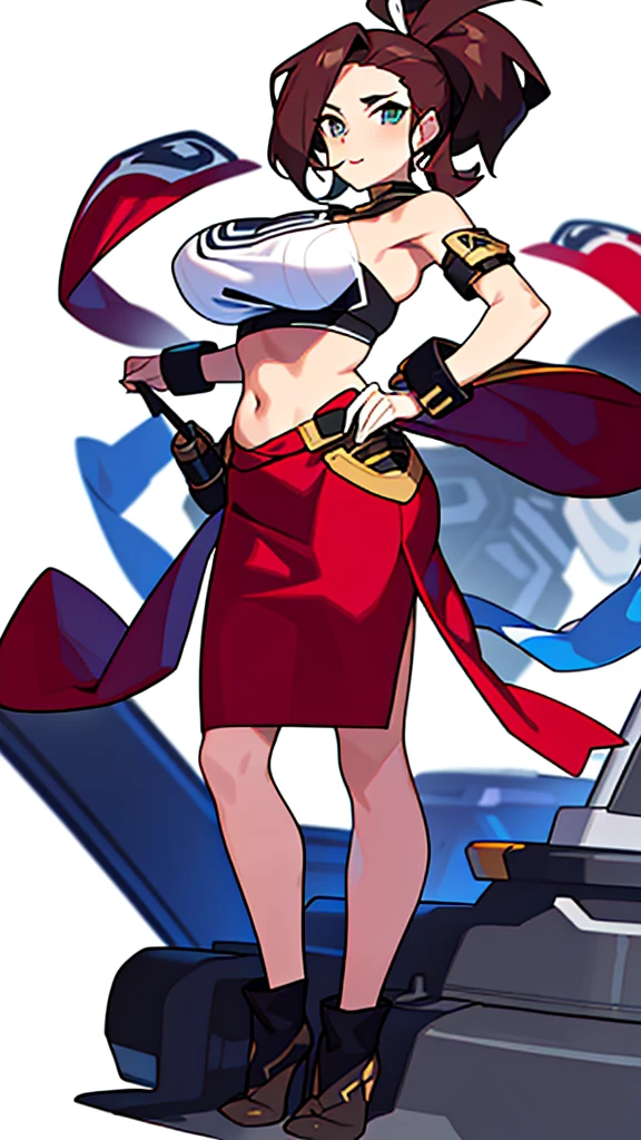 solo female, bra, (((blurry background, white background))), character focus, fantasy, standing, groves, character design,