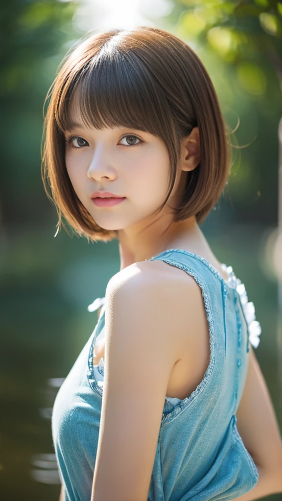 cute girl、bob cut、20-year-old、perfect body、beauty、super fine face