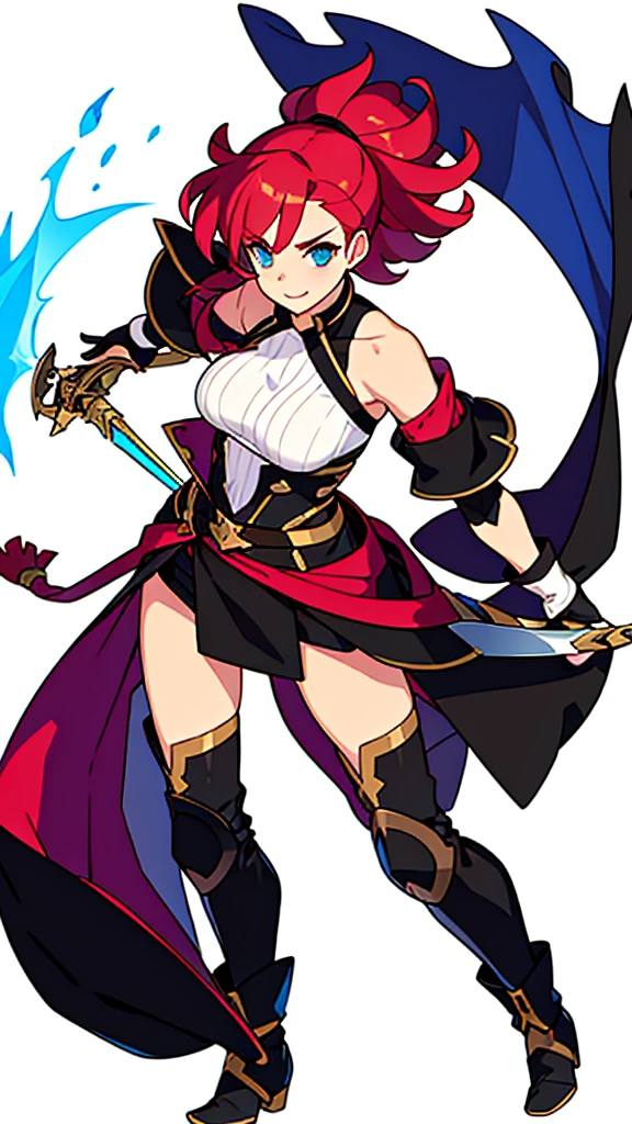 solo female, bra, (((white background))), character focus, fantasy, standing, swordman, character design,