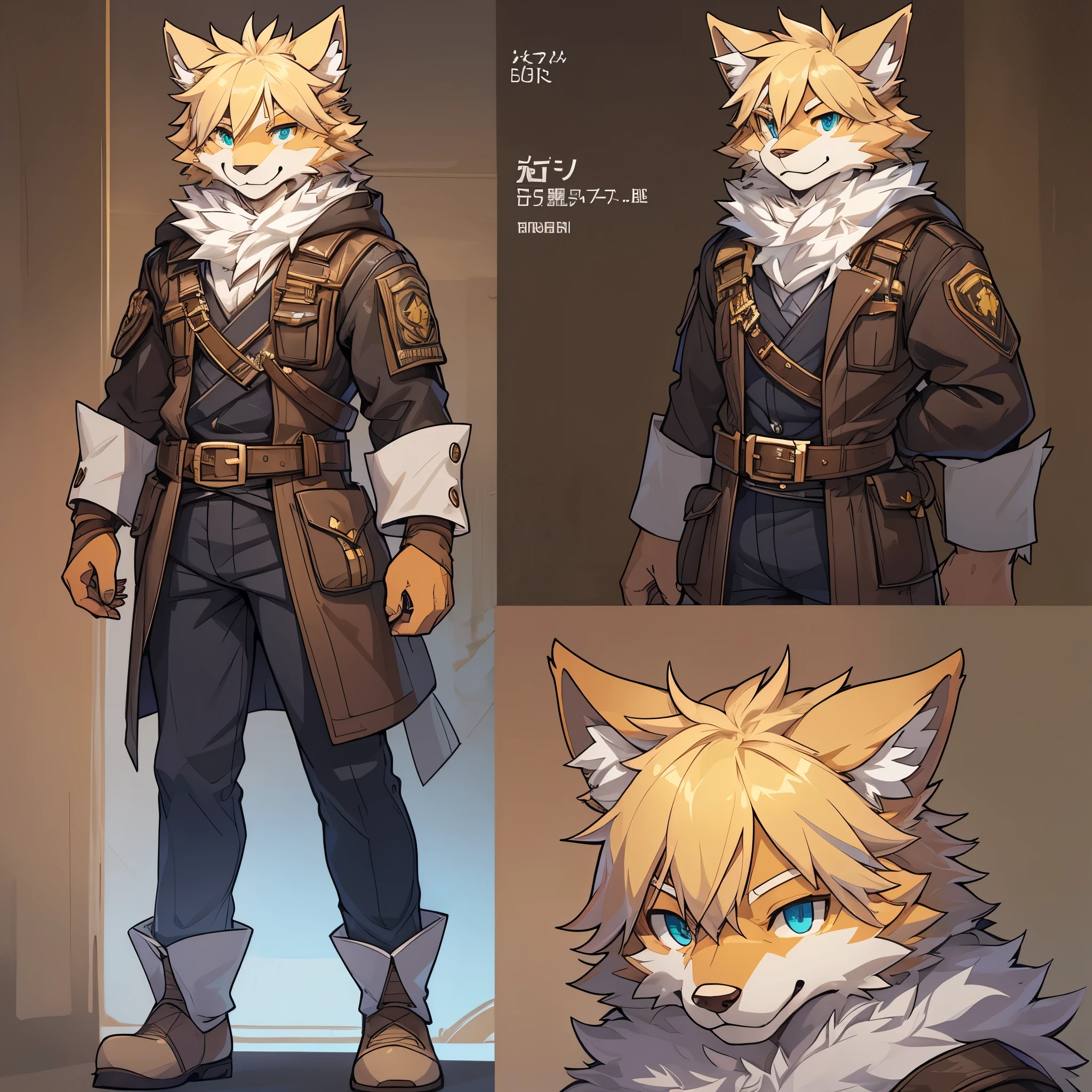 ((masterpiece)), (ultra detailed), (best quality), detailed background, (style of final fantasy), (concept art, character sheet),absurdres(highly detailed beautiful face and eyes)perfect anatomy(angelic handsome boy, kemono, )(furry anthro),
