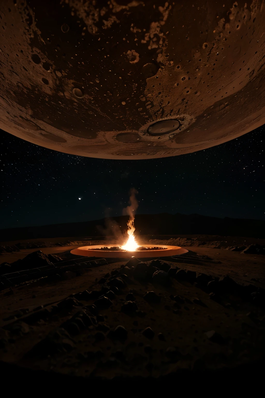 the surface of a planet which is further away from the sun than earth but closer than mars and where a sentient humanoid species live in an aearly stage of technological advancement. The planet has alot of sources of geothermal heat such as fumaroles and geysers which the population use for a variety of different things.