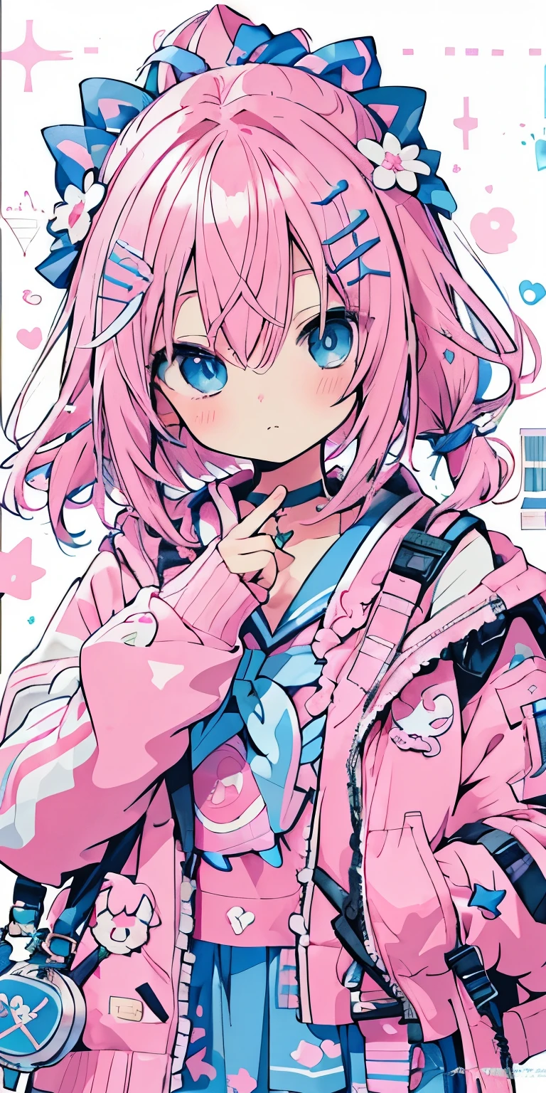 Anime girl with pink hair and blue eyes wearing a pink jacket, Best Anime 4K Konachan Wallpapers, cute anime girl, Anime cute art style, Splash art anime , ****sh, portrait of cute anime girl, Pink ponytail hair and cyan eyes, portrait of the magical girl, cute anime girl portraits, anime style 4k, cute anime girl portrait