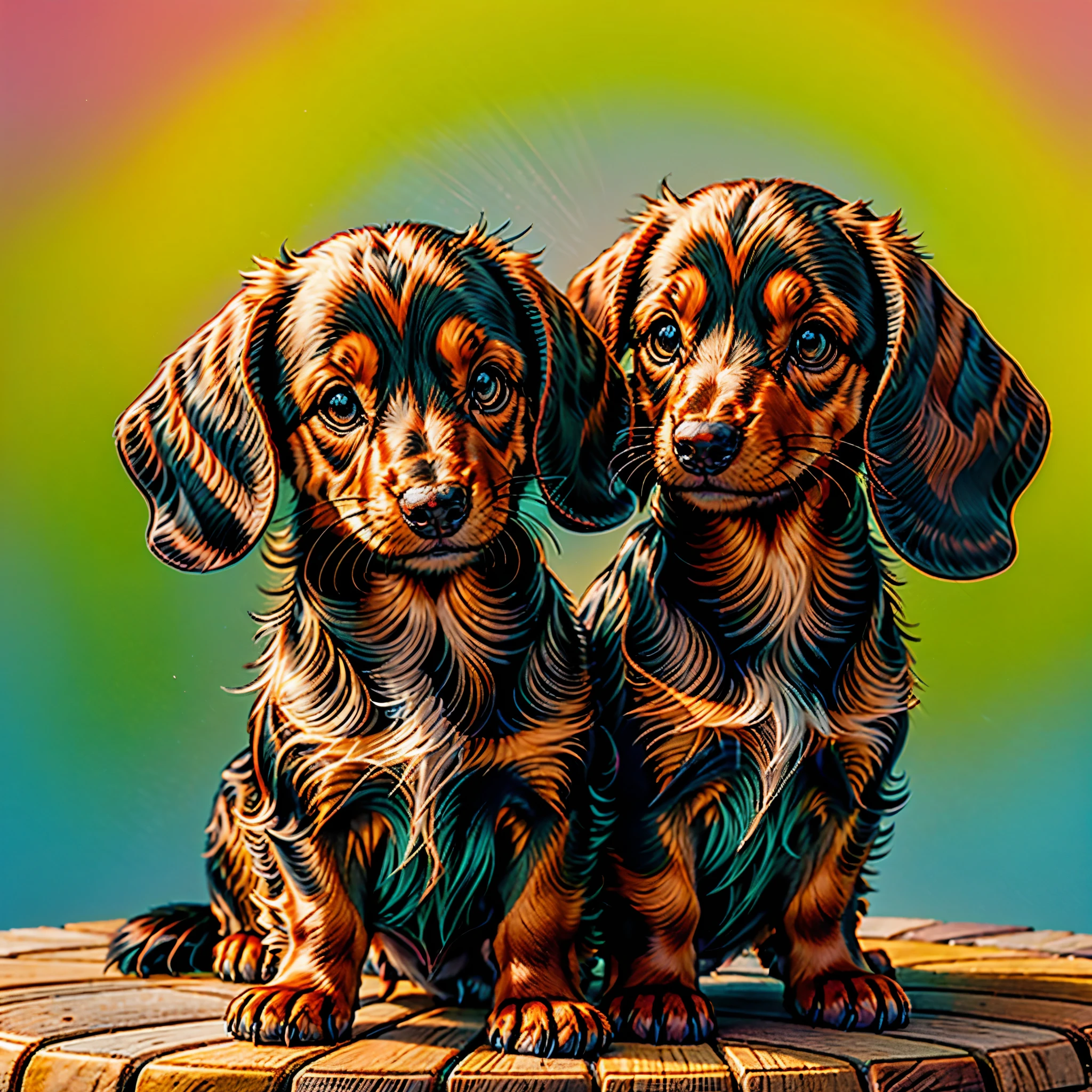 Smol face animals Dog "Produces ultra-high-resolution images of chic miniature Dachshund dogs, In Classic Cat Poses. Advanced macro photography techniques are used to bring out the intricate details of the miniature Dachshund dog's black coat, mustache, e olhos expressivos. exposure." Place the camera at eye level with the miniature dachshund dog to create an intimate connection between the viewer and the subject of the miniature dachshund dog. Implemente uma abertura ampla para criar uma profundidade de campo rasa, making the miniature dachshund dog stand out clearly against a softly blurred background. Enhance lighting to highlight the textures and contours of your miniature dachshund dog's body, e use software para remover sombras duras e criar uma atmosfera aconchegante. Pick up the Miniature Dachshund dog in a relaxed position, mas equilibrado, Showing Flexibility and Grace. Tente capturar momentos de movimento natural, alongamento, Grooming, etc. to convey an authentic feeling. We implement post-processing techniques that improve image clarity, Contraste, and color balance, Preserving Every Aspect of Your Miniature Dachshund Dog, From its intricate patterns to its intense gaze, renderizando-o em detalhes impressionantes. finalmente, Capture a fleeting moment that conveys the gentle beauty and innate grace of the Miniature Dachshund and celebrates the Miniature Dachshund's unique essence of curiosity and poise. " Chamado Pingo. Idade Idoso --v 6 --s 1000 --c 20 --q 20 --chaos 100
