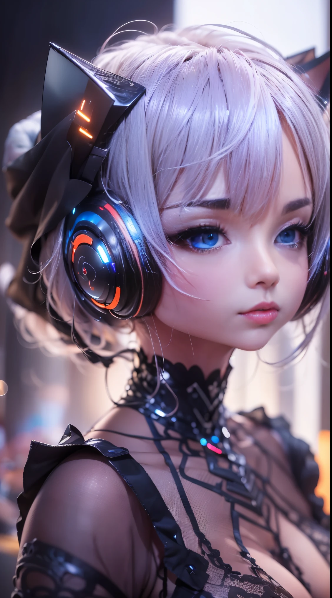 A contemporary image of a humanoid robot or AI like Siri or Alexa, average: arte digital, estilo: futurista com um toque de realismo, lighting: ambiente com destaques refletindo o design elegante da IA, cores: metallic silver, azul legal, e neons digitais vibrantes, Composition: Captured with a high-resolution digital camera, emphasizing intricate details and advanced design, symbolizing the widespread presence of AI in our modern lives due to technological advances --ar 16:9 --No dia 5.1 --estilo raw --q 2 --s 750