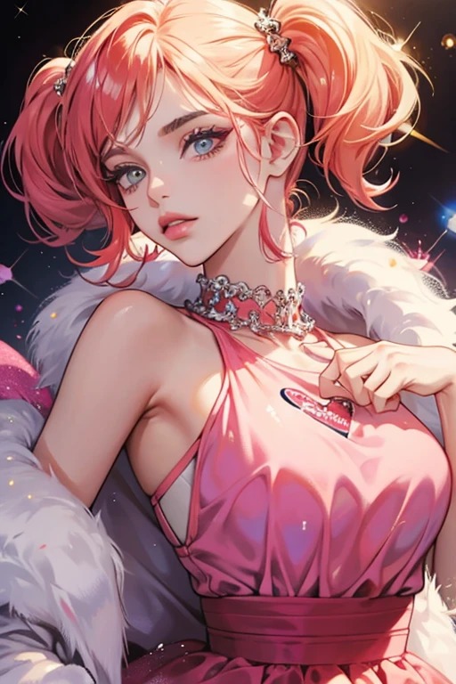 wearing Moschino; jelly; glitter