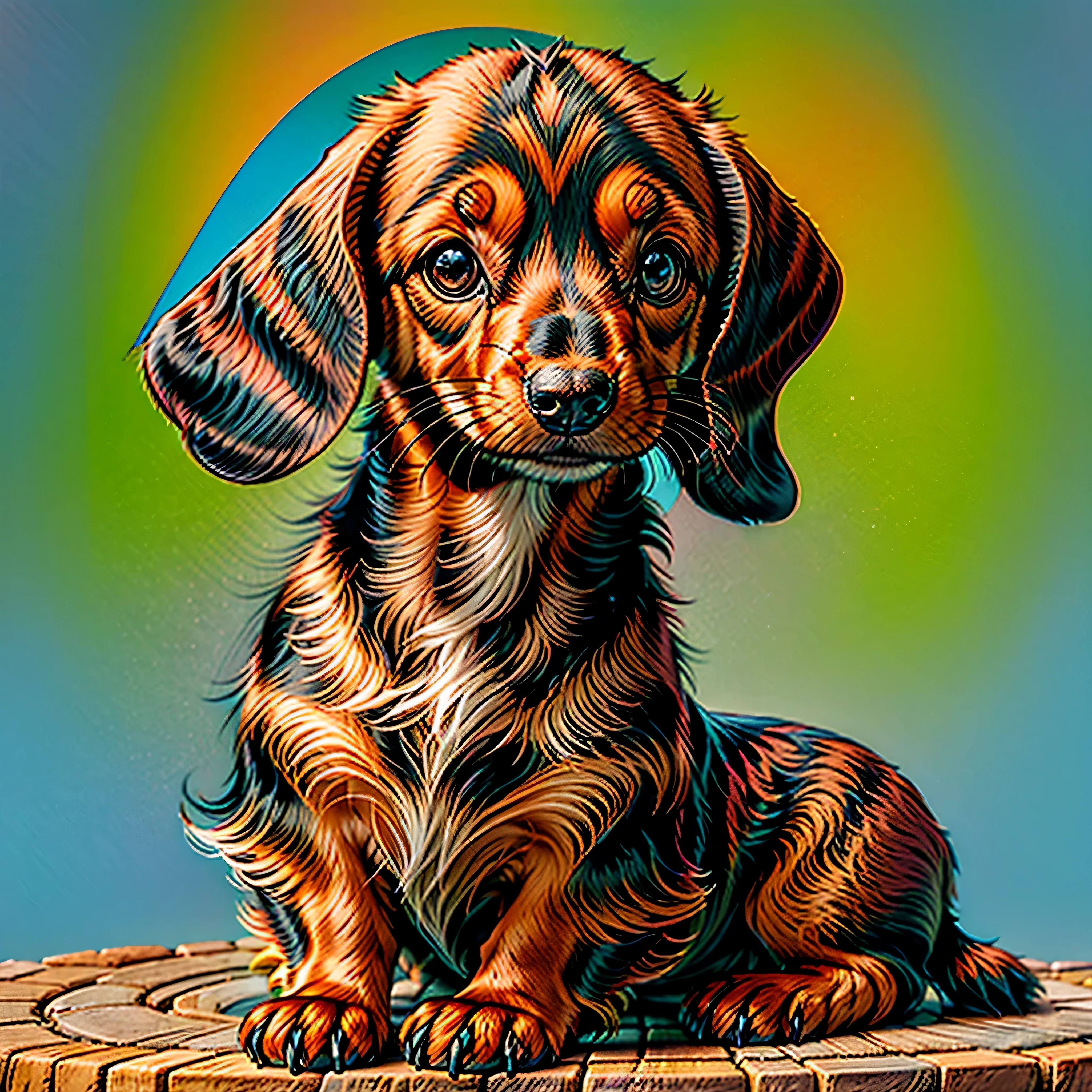 Smol face animals Dog "Produces ultra-high-resolution images of chic miniature Dachshund dogs, In Classic Cat Poses. Advanced macro photography techniques are used to bring out the intricate details of the miniature Dachshund dog's black coat, mustache, e olhos expressivos. exposure." Place the camera at eye level with the miniature dachshund dog to create an intimate connection between the viewer and the subject of the miniature dachshund dog. Implemente uma abertura ampla para criar uma profundidade de campo rasa, making the miniature dachshund dog stand out clearly against a softly blurred background. Enhance lighting to highlight the textures and contours of your miniature dachshund dog's body, e use software para remover sombras duras e criar uma atmosfera aconchegante. Pick up the Miniature Dachshund dog in a relaxed position, mas equilibrado, Showing Flexibility and Grace. Tente capturar momentos de movimento natural, alongamento, Grooming, etc. to convey an authentic feeling. We implement post-processing techniques that improve image clarity, Contraste, and color balance, Preserving Every Aspect of Your Miniature Dachshund Dog, From its intricate patterns to its intense gaze, renderizando-o em detalhes impressionantes. finalmente, Capture a fleeting moment that conveys the gentle beauty and innate grace of the Miniature Dachshund and celebrates the Miniature Dachshund's unique essence of curiosity and poise. " Chamado Pingo. Idade Idoso --v 6 --s 1000 --c 20 --q 20 --chaos 100