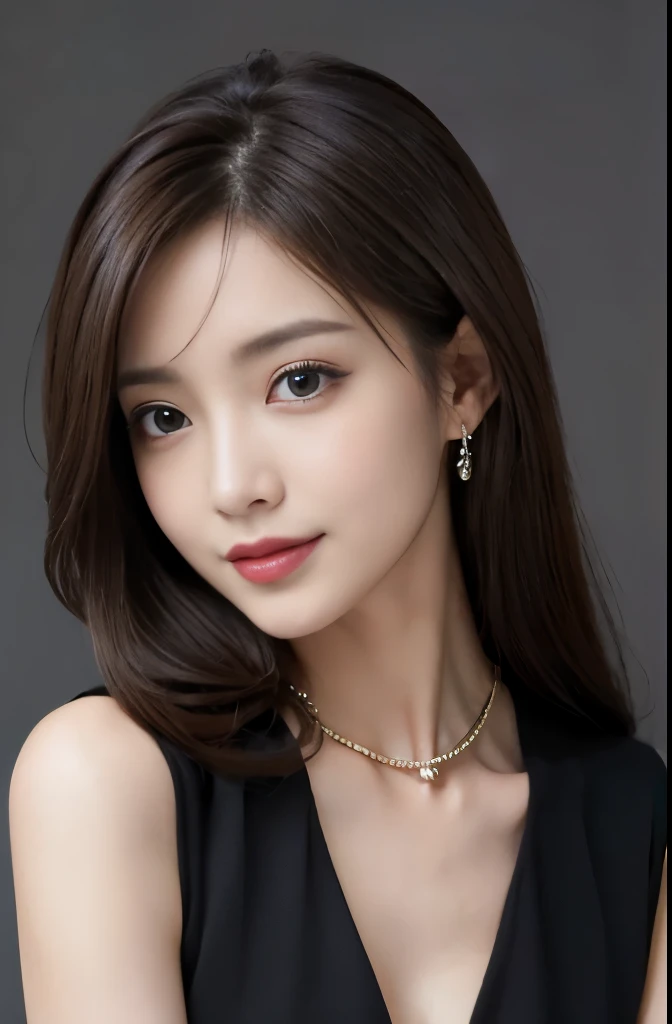 A woman in a black dress posing for a picture - SeaArt AI