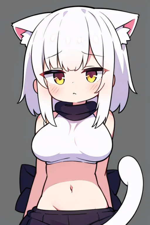 nsfw,1 girl,Solo,tan,attractiveSmile,breasts,adult,White hair,red eyes,wolf hair,topless,full body,light areola
wolf girl,Androgynous,big breast 
best quality,very aesthetic,absurdres,pov,looking at viewer,front view,straight-on,puffy nipples,(seiza :1),(from front),(pussy)