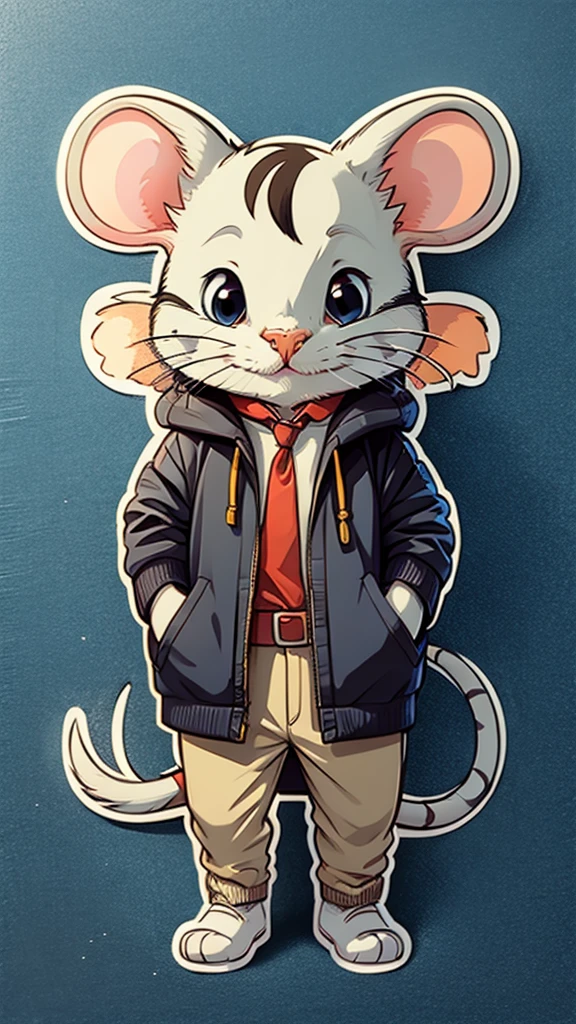 Cartoon sticker of a cute mouse