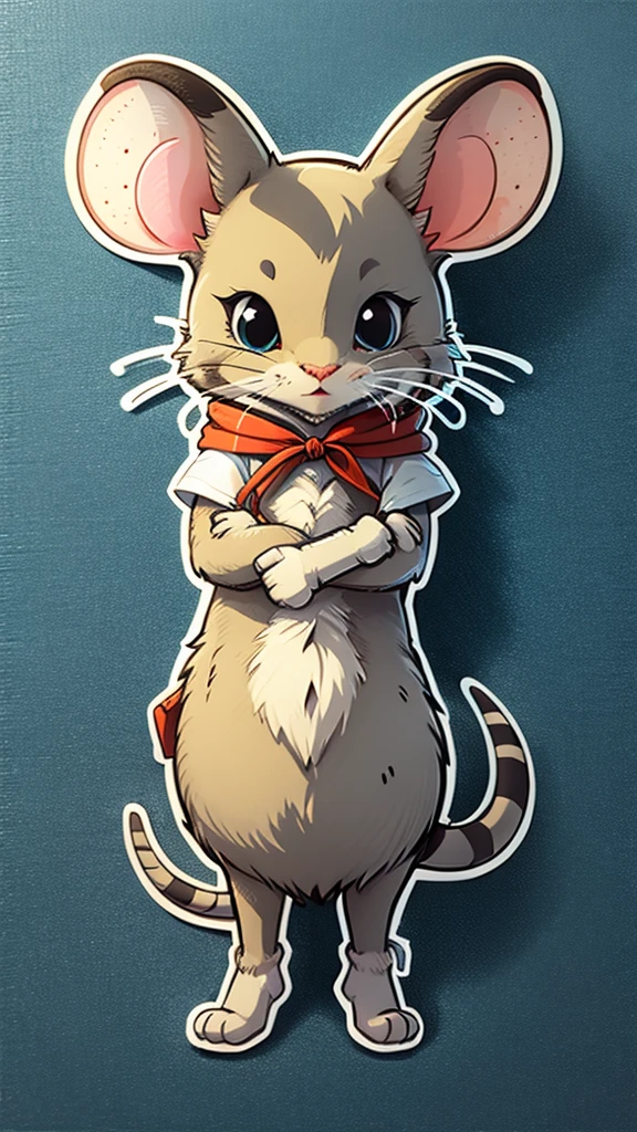 Cartoon sticker of a cute mouse