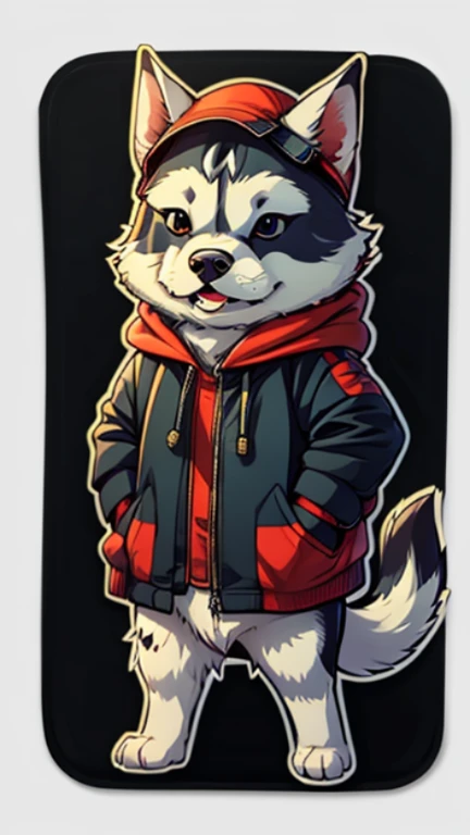 A cool one,husky,Cartoon stickers