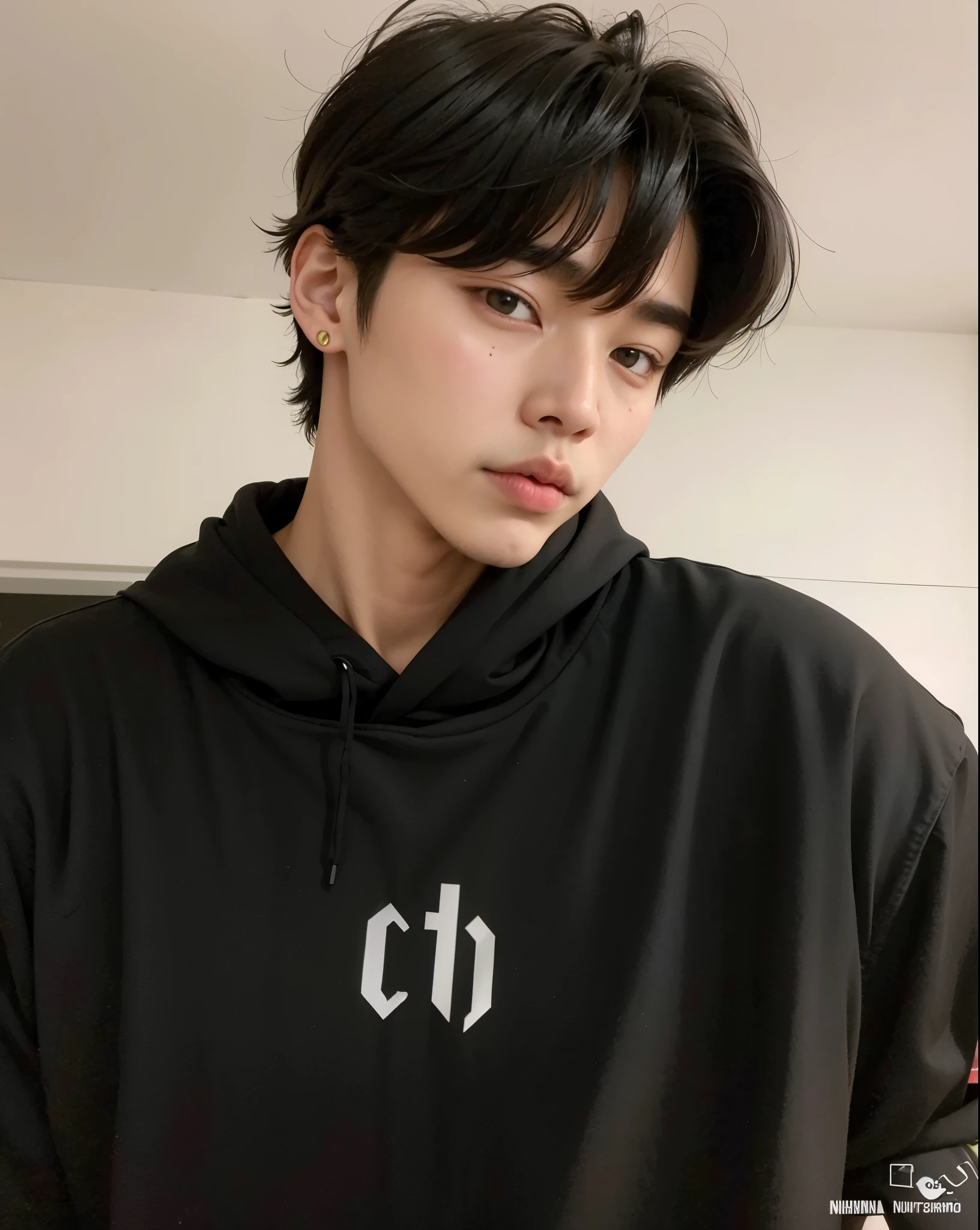 un primer plano de una persona que llevaba una sudadera con capucha negra, kim doyoung, cai xukun, yanjun chengt, hyung tae, pintar ulzzang, jungkook, chen longque, inspirado en Bian Shoumin, hong junio hyung, Jung Jaehyun, kanliu666, Jinyoung Shin, guapo chad chin, ropa abierta en el pecho