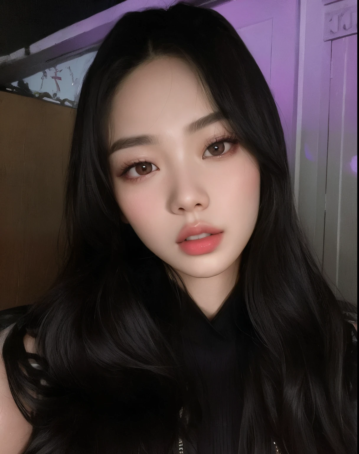 Mujer arafed con cabello largo y negro y un top negro., jennie rosa negro, sol yunjoo, portrait of jossi de blackpink, heonhwa choe, jossi de blackpink, jaeyeon nam, pale korean adorable face, muchacha coreana, ulzzang, Lalisa Manobal, TaeJune Kim, parque roseanne de blackpink, lee ji - eun