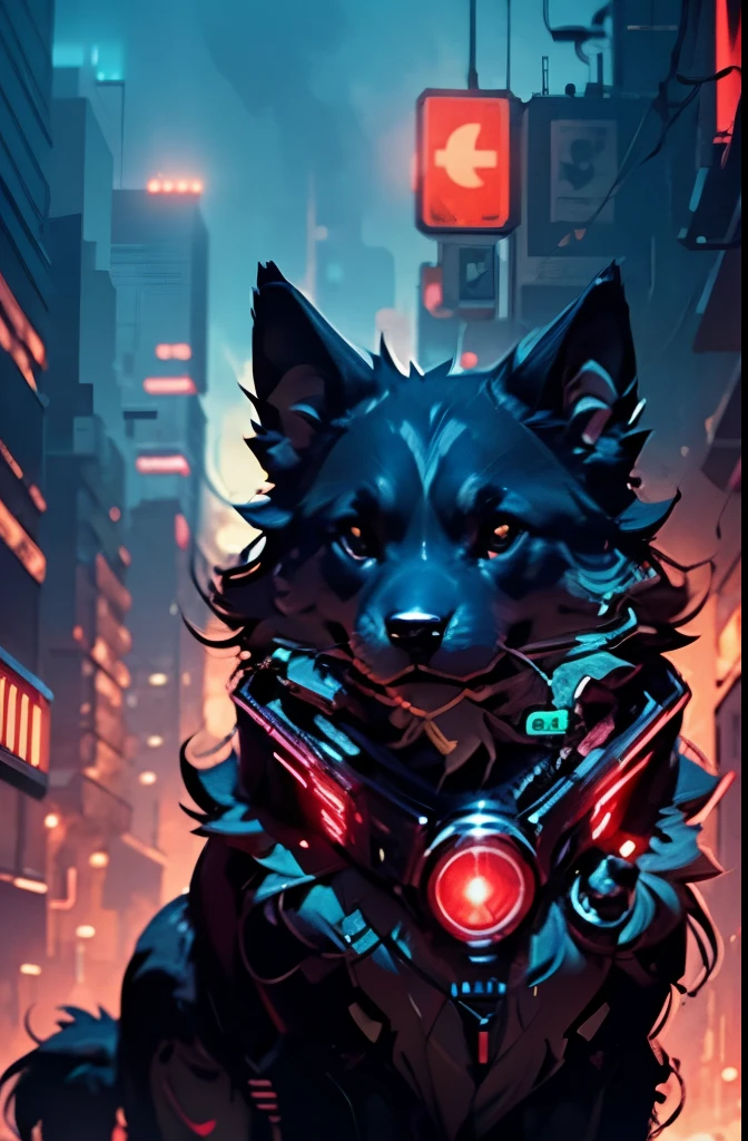 Shepherd Dog Cyberpunk