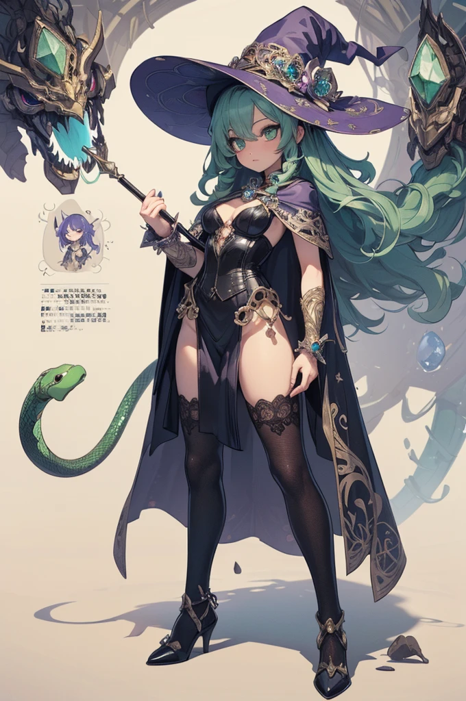 ((Highly accurate drawing in every detail)Extremely precise depiction)[High resolution],(detailed illustrations,とてもfineで緻密な描画,Delicate drawn lines with tempo,Realistic texture expression),[color traced main line],(fantasy world battlefield [burning castle]),(ROBOT GIRL[snake woman[medusa]](Emerald Witch [witch hat [[Iron Mask]METALFACE[clear lenticular iris]]])[WEAPON MACHINE],(scaleで覆われたケープ [green crystal corset [snake chain [scale]]]),[Transparent material covering the body surface[clear green]],(Viper pattern),[Using a magic wand as a weapon],[[Mobile Weapon Gigant Size][science fiction mechanical]],(intricate and beautiful decoration [Dense detail]),[transparency],(Precisely drawn face)[完璧な目のdetailed(Beautifully detailed iris)(Eyes like deep jewels)],(eyes light[Pinpoint lighting for the eyes]),[long and beautiful eyelashes],[precisely drawn hair [美しく艷やかな髪のdetailed]],(完璧な手のdetailed [Beautiful fingers with no damage [beautiful nails]]),(perfect anatomy(perfectly balanced proportions))[[full body portrait]],[ideal color coordination(Accurate simulation of light and material interactions)],([Precision Detail](detailed,高fine)),[Visual art that tells a story],((highest quality)fine[[High density drawing]])[FHD].