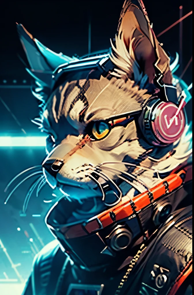 Schnauzer dog、cyber punk