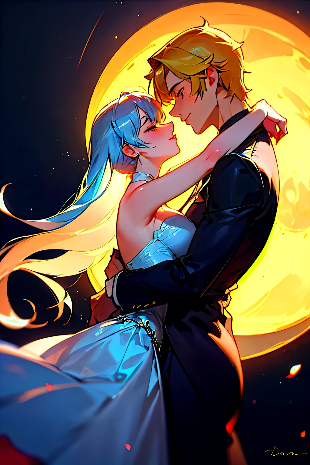 casal ao lua