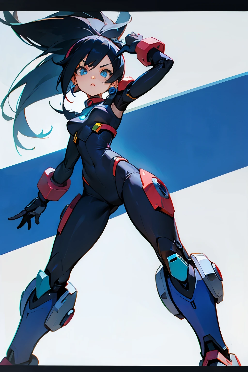 Megagirl, Megaman Style, female version of Magaman X, Robotic, Mecanical parts