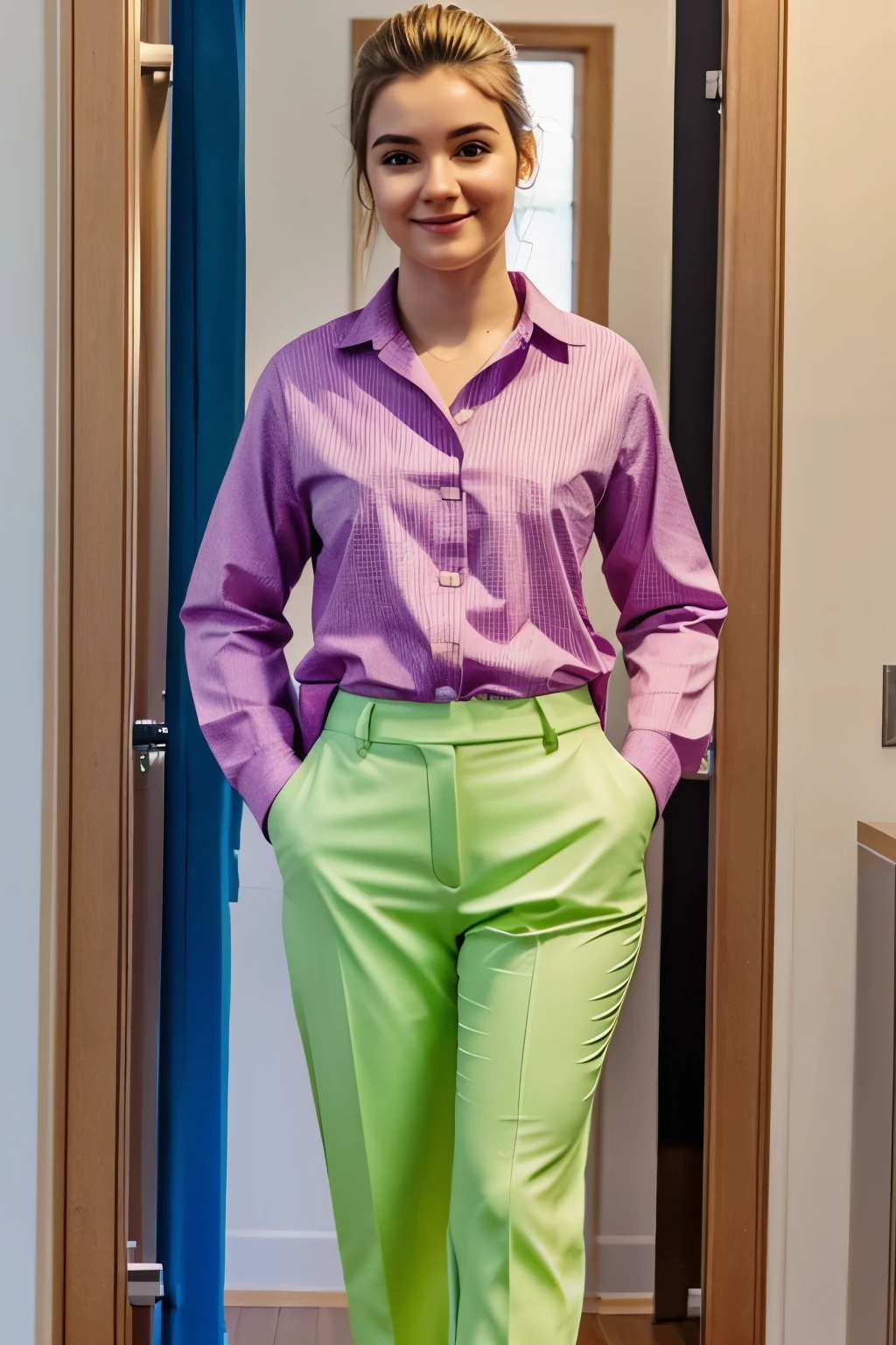 A picture of a person wearing clothes that have been professionally adjusted to fit their body perfectly, highlighting the importance of a personalized fit.
