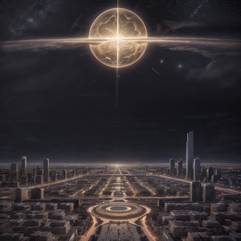 master piece, best quality, 8k, ultra-detailed, realistic,
professional lighting, realistic shadow, fine details, Golden ratio, high detail, Photorealism,
night, night view, beautiful light up,
town by the sea, multiple skyscrapers, future,
Stylish, beautiful starry sky,
originality