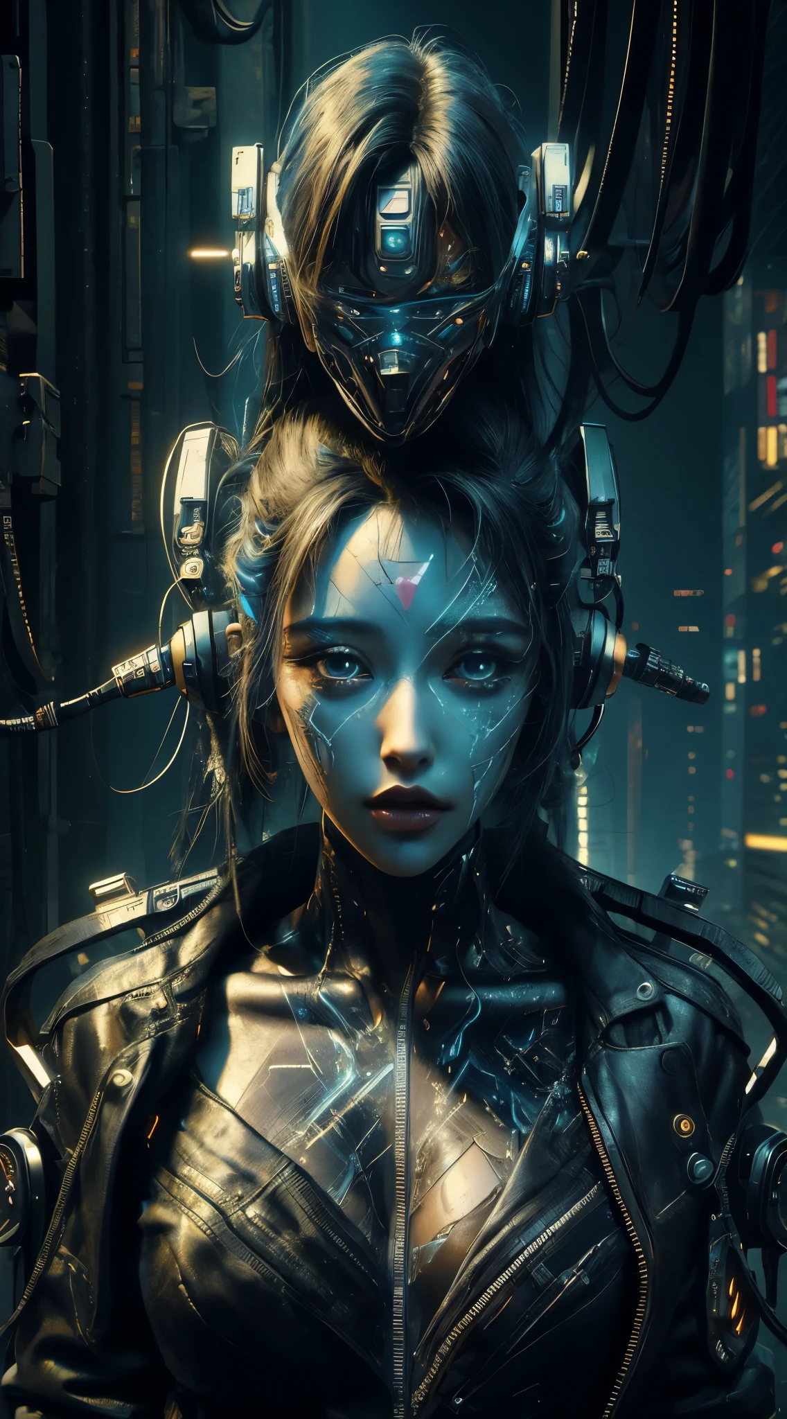 RAW Photo of C7b3rp0nkStyle woman, cyberpunk style, photorealistic, (Masterpiece:1.3) (best quality:1.2) (high quality:1.1)