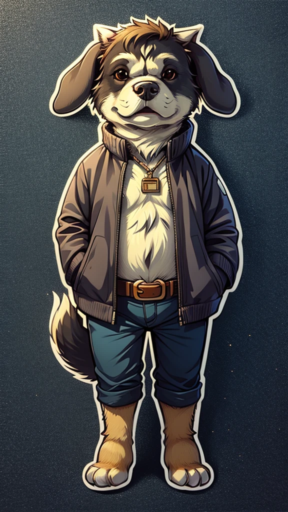 A cool one,Big Wolf Dog,Cartoon stickers