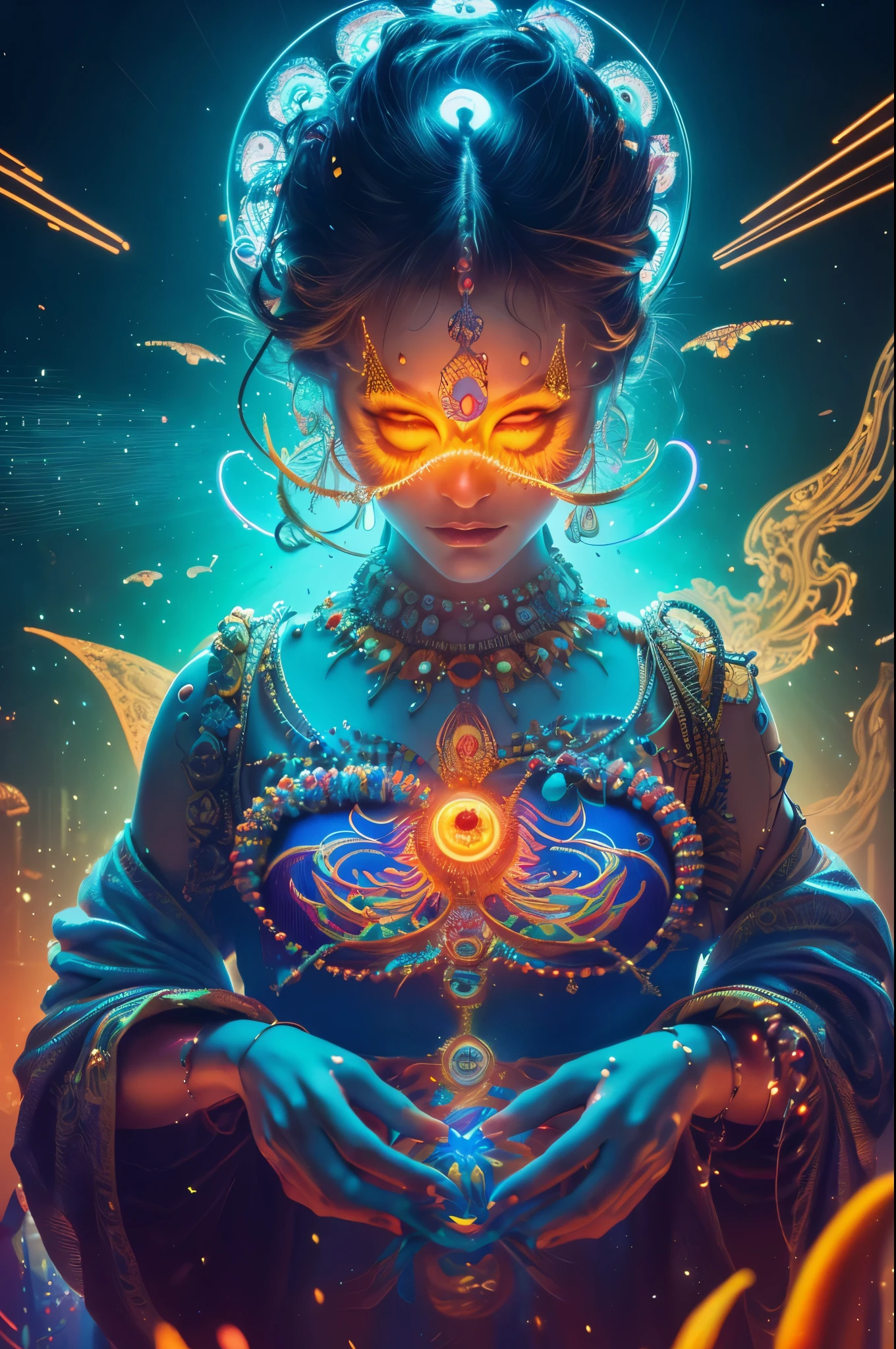 (best quality,4k,8k,highres,masterpiece:1.2),ultra-detailed,(realistic,photorealistic,photo-realistic:1.37),mandala,religious,psychedelic,colorful,fantastical,cyberpunked,cyberpunk,marine creatures,serene atmosphere,luminous lighting,fluid forms,meditative experience