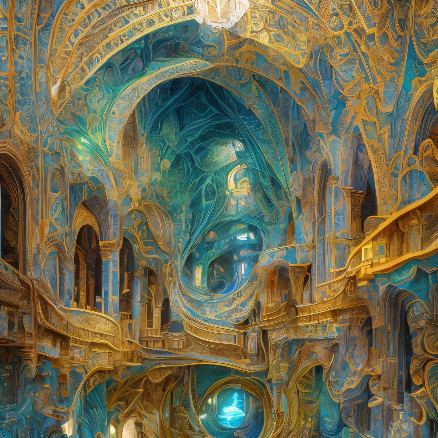 best quality, 32k, RAW photo, incredibly absurdres, extremely detailed, optical Illusions, trompe l'oeil, surrealism, perspective, elevation, up and down, left and right, delicate, flashy and dynamic depiction, image processing with mysterious effects