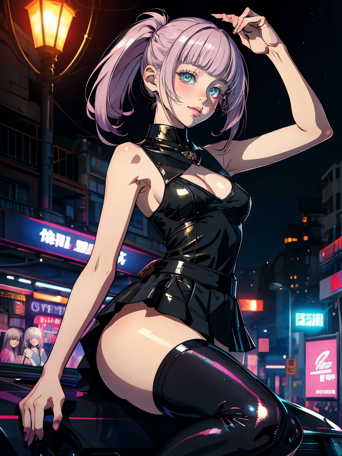 ((masterpiece)), (best quality),, official art, extremely detailed CG unity 8k wallpaper, highly detailed, shiny skin, Depth of field, vivid color,, 1girl, (curvy:1.0), (full body:0.8), girl wearing skirt or dress, sexy , portrait sophie mudd, casual pose, gorgeous young model, cute young woman, a beautiful -aged girl, very pretty model, young , cute young girl, beautiful young girl, beautiful model, shorter pink/purple hair, light hair, shiny hair, young and cute girl, girl, Nazuna Nanakusa, Call of the night, Nazuna Nanakusa anime, anime, looking at me, wild pose, sexy pose