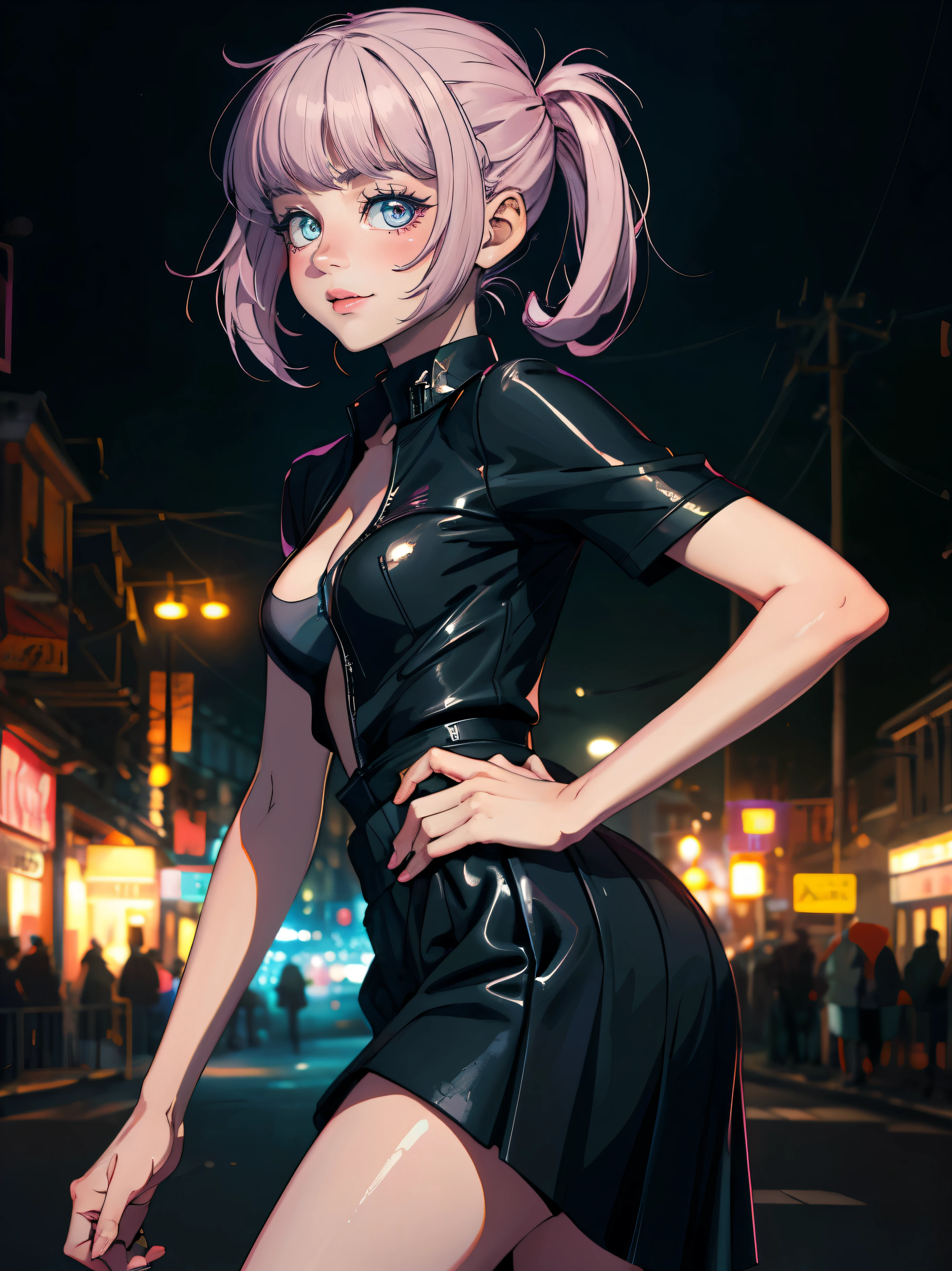 ((masterpiece)), (best quality),, official art, extremely detailed CG unity 8k wallpaper, highly detailed, shiny skin, Depth of field, vivid color,, 1girl, (curvy:1.0), (full body:0.8), girl wearing skirt or dress, sexy , portrait sophie mudd, casual pose, gorgeous young model, cute young woman, a beautiful -aged girl, very pretty model, young , cute young girl, beautiful young girl, beautiful model, shorter pink/purple hair, light hair, shiny hair, young and cute girl, girl, Nazuna Nanakusa, Call of the night, Nazuna Nanakusa anime, anime, looking at me, wild pose, sexy pose