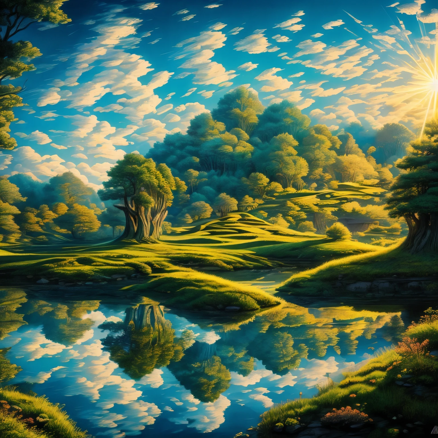 best quality, 32k, RAW photo, incredibly absurdres, extremely detailed, optical Illusions, trompe l'oeil, surrealism, perspective, elevation, up and down, left and right, delicate, flashy and dynamic depiction, image processing with mysterious effects