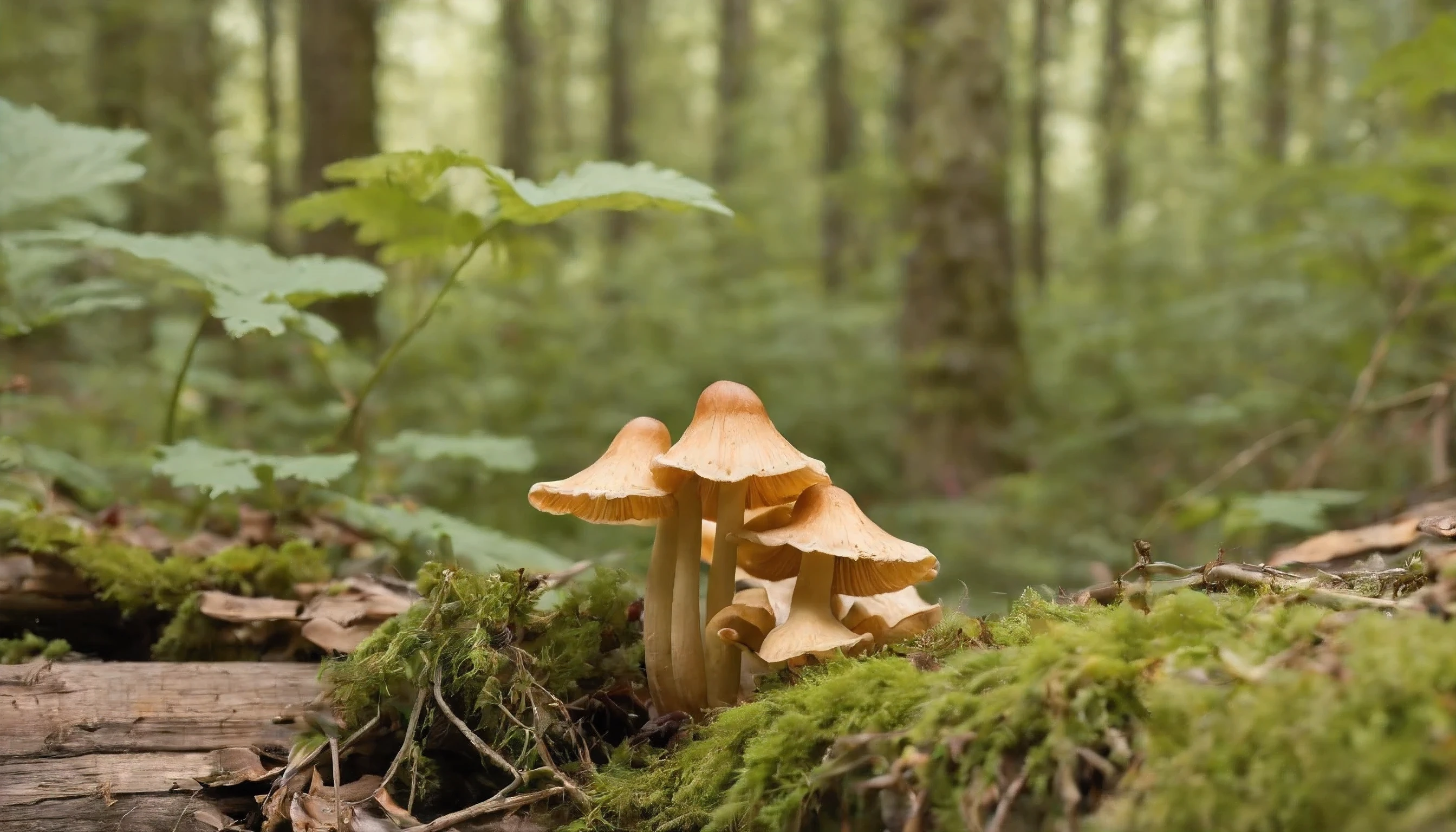 My apron already brimming with blackberries, I decide to also keep an eye out for other foragings as I continue following the waterway. Pushing through some thick ferns and undergrowth, I emerge from the shaded glen back into dappled sunlight. What a bounty of mushrooms sprouting here near an old fallen log! I spy brown capped porcini, orange chanterelles, and the lovely golden trumpet mushrooms.