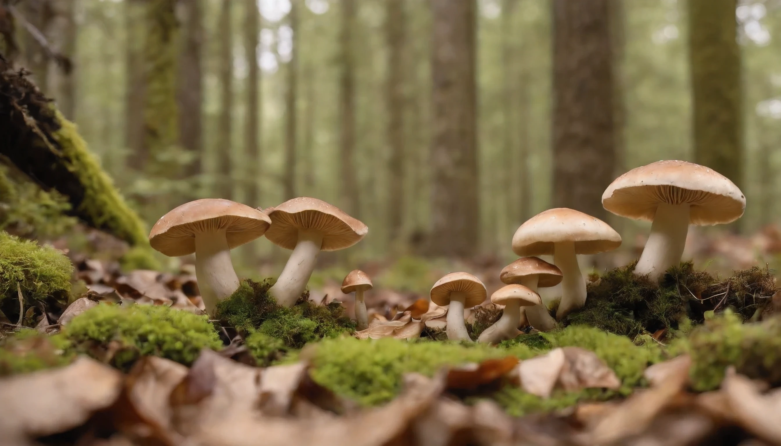 Crouching down amongst the leaf litter and rich soil, I pick several of the tasty mushrooms, carefully discerning by sight, touch and scent which are safe to eat. I will cook them up into a hearty mushroom stew this evening!