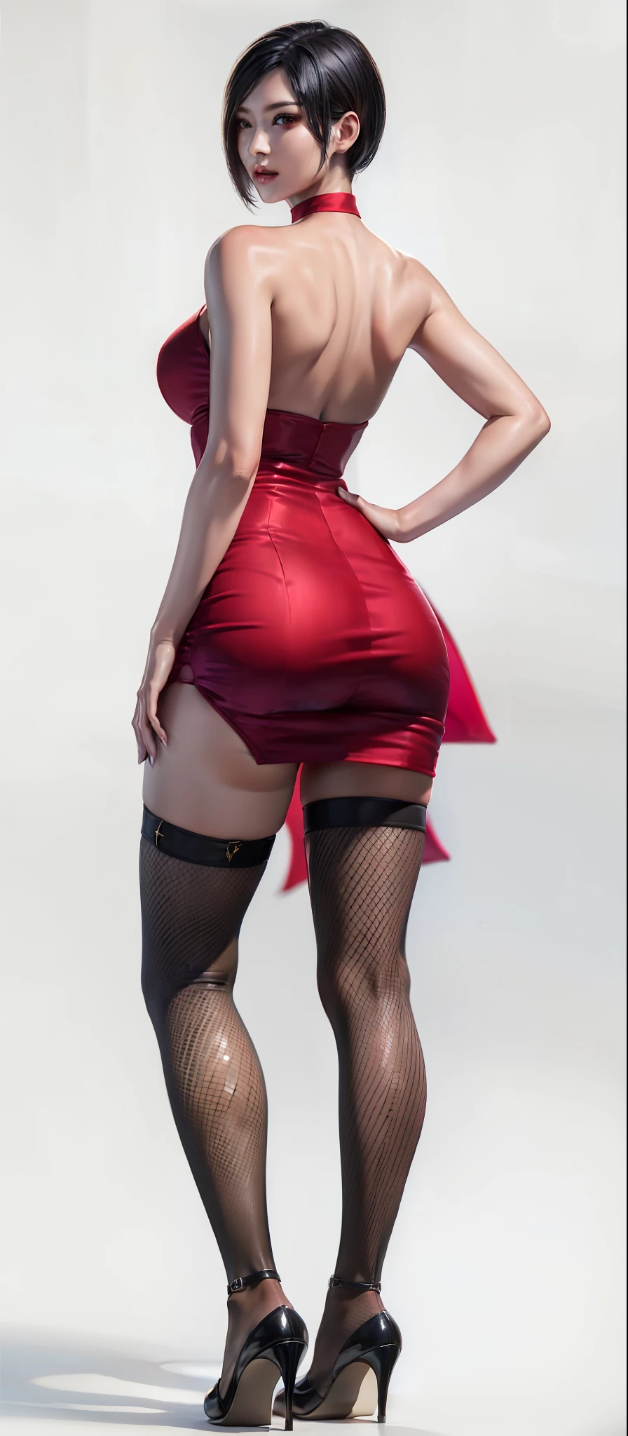 Red cheongsam,a woman,Adaking,red clothes, Wearing a red cheongsam, silk fabric,king爱达'优雅的图案 best quality, 4K, 8K, high resolution, masterpiece:1.2), flowing skirt, High heel, Super detailed, (actual, realistically, realistically:1.37), Ada.king, art style embryo, (actual: 1.2), (endless reality), (masterpiece: 1.2), (best quality), (Super detailed), (8K, 4K, complex), wear underwear,,High heel