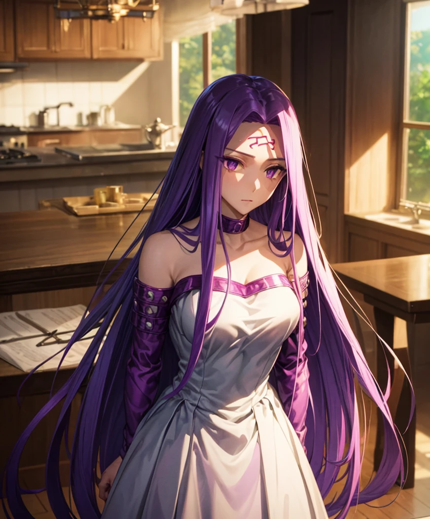 Best quality,Masterpiece,high resolution,Only,{short wedding dress:1.40},{tie:1.20},handsome,{Medusa_FGO:1.15},long_hair,purple_hair,very_long_hair,purple_eyes,breasts,Big_breasts