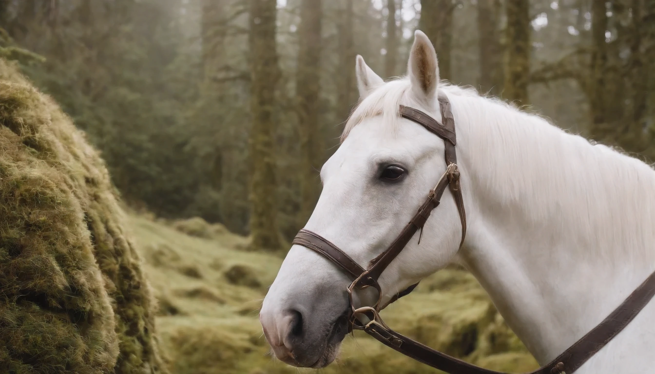 Carefully I climb down off the back of Lady Avalon's stately white steed. But no sooner do my bare feet touch the ground than I slip on a patch of damp moss! With a startled yelp I tumble