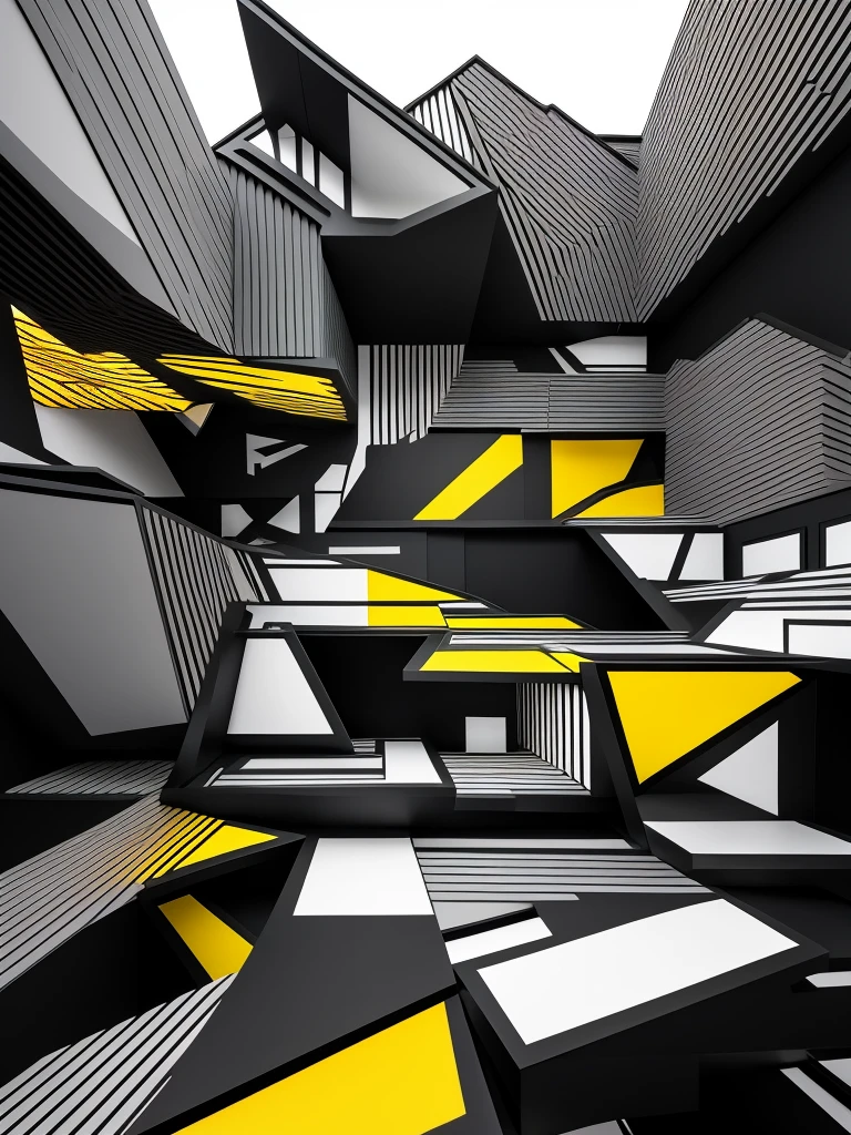 Create two images featuring optical illusions. The first image should include a classic impossible triangle, creating a visual paradox that challenges perception. The second image should be a play of perspective, where stairs seem to ascend and descend simultaneously, leading nowhere and everywhere. Both images should be designed to intrigue and confuse the viewer, using a combination of geometric shapes, lines, and contrasting colors to enhance the illusionary effect. These optical illusions should be visually striking and mind-bending, capturing the essence of visual trickery.