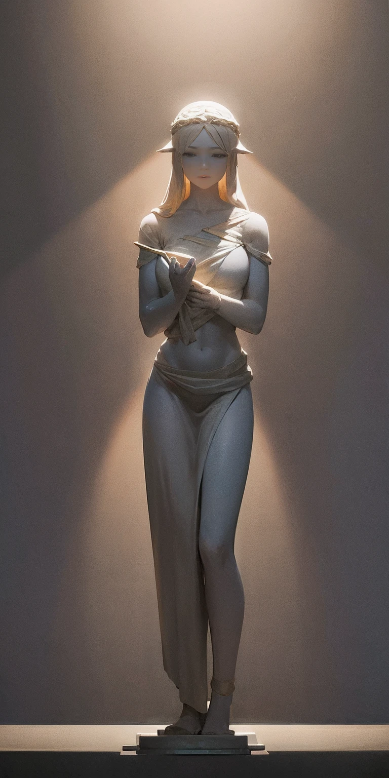 white Marble texture statue of female Afrodite, well-proportioned long limbs, (Marble statue naked:1.4), Faint stone veins, exquisite marble face details, solid black background, spotlights, high contrast, masterpiece, highest quality, best image quality, cinematic lighting, photoreal