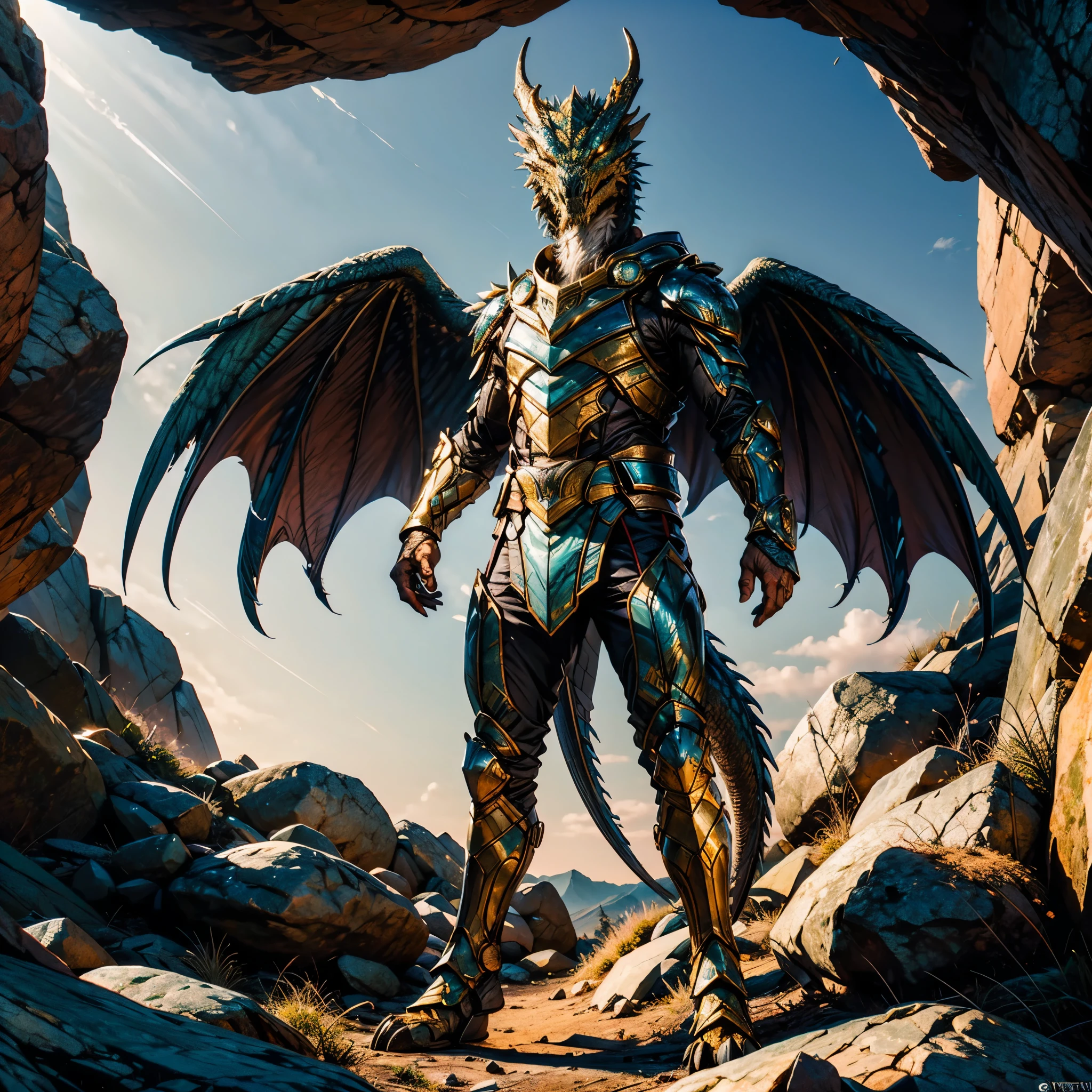 (Galaxy stars Nebula Spacious Sunrise evening_glow distant_view Sunset rich_colors colorful wide-angle_lens shooting_evening positive_film naturalistic_style) Create a digital art masterpiece depicting a fearless and battle-worn dragon slayer standing defiantly before an imposing, fire-breathing dragon. The dragon slayer should exude confidence, wielding a legendary weapon with intricate details and adorned in battle-scarred armor. The dragon should be a formidable force, its scales reflecting the glow of its fiery breath. Set the scene against a dramatic backdrop that captures the intensity of this showdown between the last of the dragon slayers and the majestic beast, showcasing the clash of two legendary forces in an epic fantasy world. Will-o'-the-wisp dazzling Symmetrical optimal bright_color dappled_sunLight meticulously intricate ultra_high-details ultra_high-res hyper pro-Photo-realistic ultra_high-quality ultra_high-def UHD XT3 DSLR HDR extreme improved Octane-rendered opengl-shaders glsl-shader romm rgb pbr shading 3DCG fxaa global illumination cgi vfx sfx fkaa txaa rtx ssao post-processing post-production cell-shading tone-mapping Ultra_sharpness focus accurate max saturate reflex analogique Vivid DSLR color-coded luminescence volumetric Cinematic_Sunrise lightning contrast incandescent Cristallines floraison zentangle fleuraison varied multi etc. --v 6 --s 1000 --c 20 --q 20 --chaos 100
