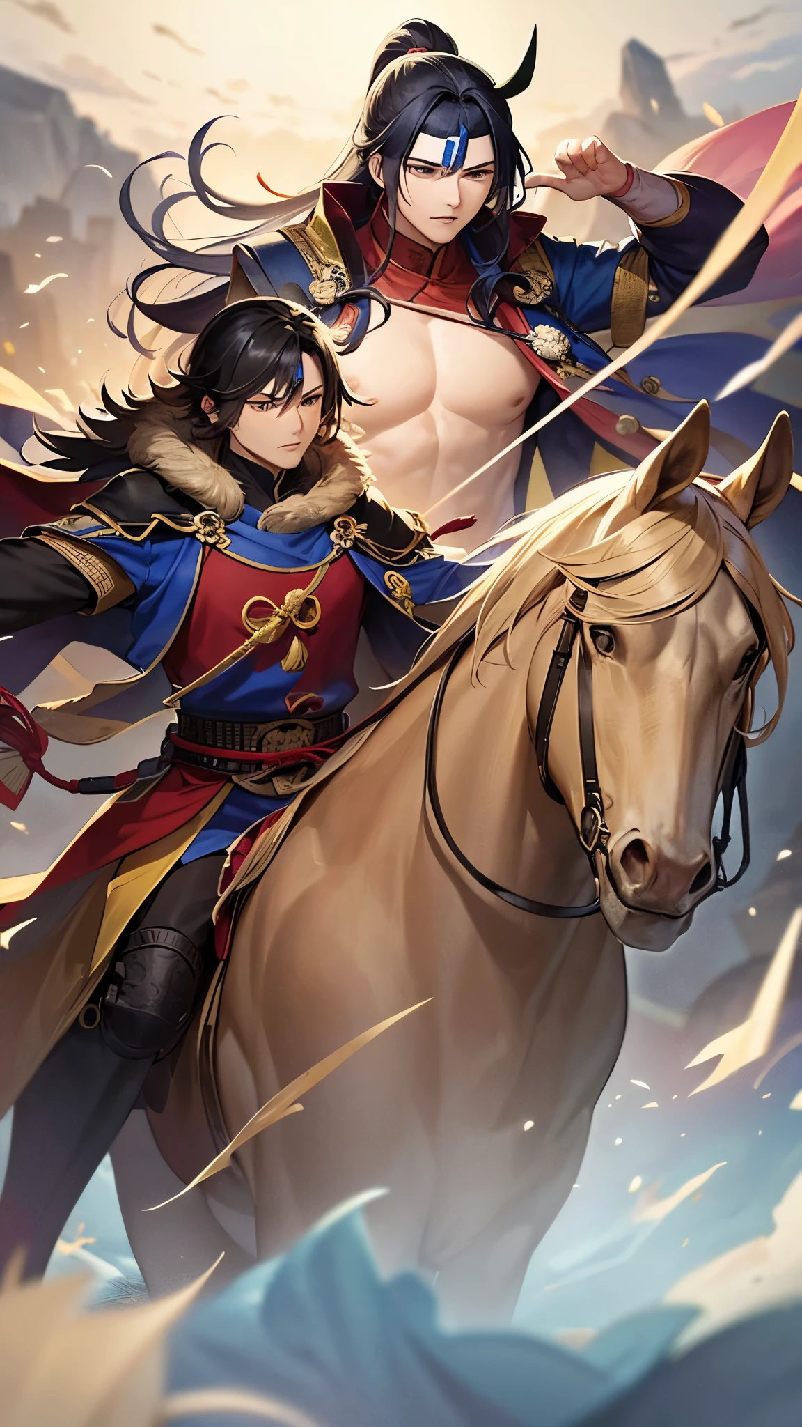 A moment capturing Cao Cao's strategic brilliance during the Battle of Wancheng, where he surveys the battlefield with foresight, orchestrating a tactical comeback and infusing the scene with tension and intensity.