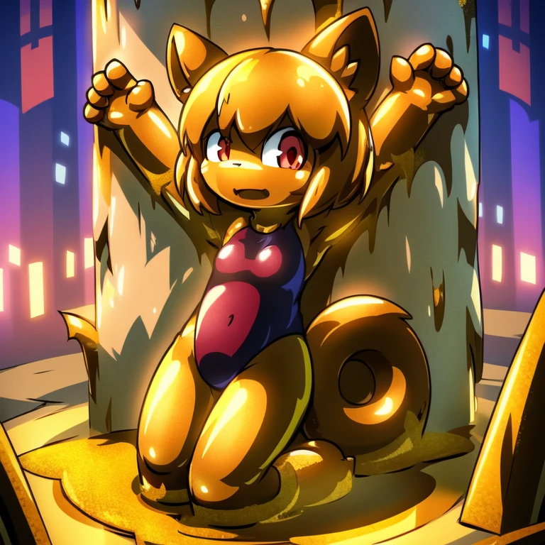 Lucky Cat,Sanhua cat,Squatting,Hand holding gold medal