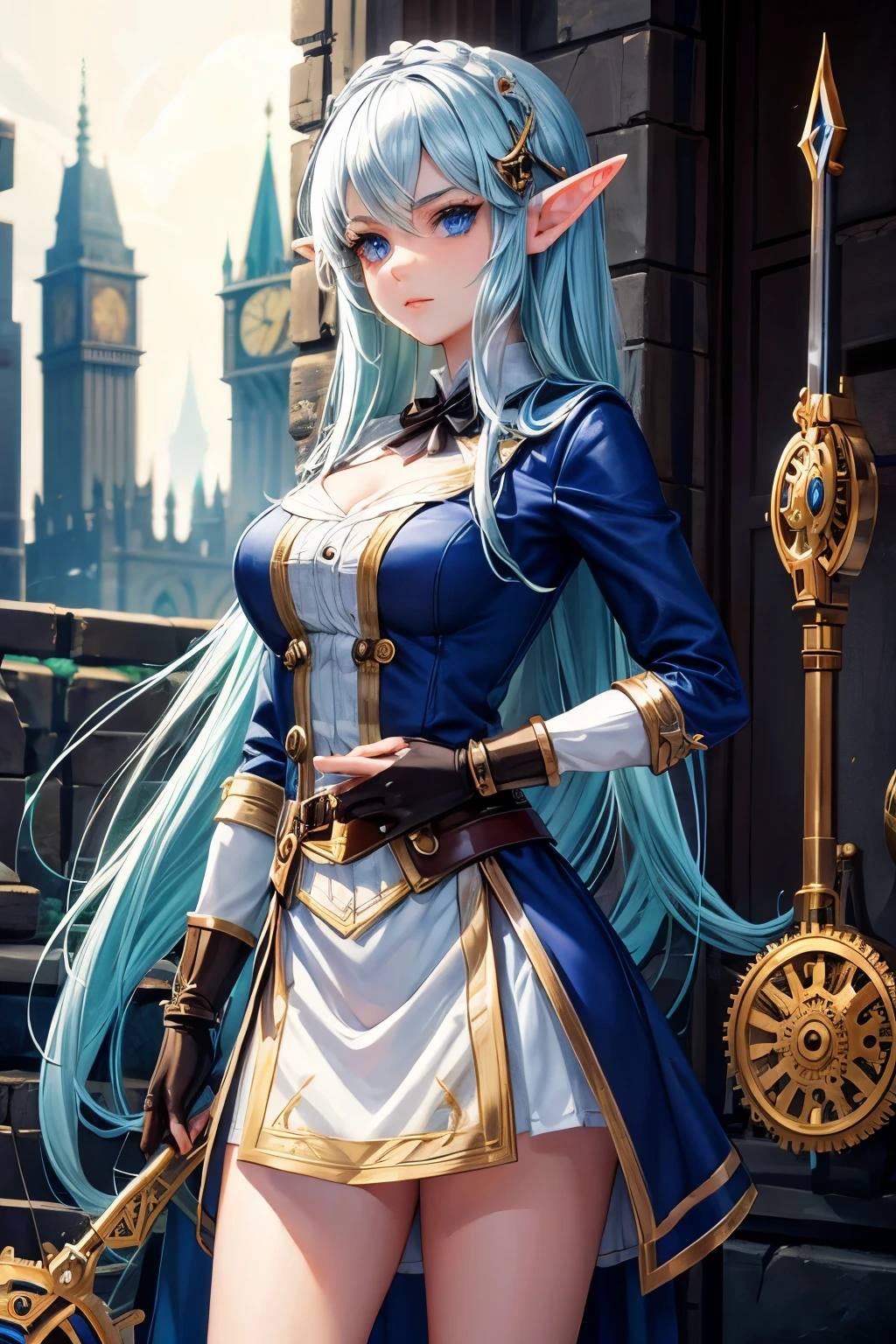 Elf girl with Clockwork weapon