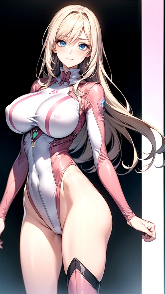((masterpiece)), ((high quality)), ((super detailed)), ((high resolution)), ((8k)), a beautiful woman, ((She is one of the most famous actress in Japan.)), unparalleled beauty, ((large breast:1.6)), ((large ass:1.2)), ((deep cleavage)), slim waist, chest out, ultra detailed face, perfect skin, (((waist length hair, long light brown straight hair, hime cut))), light blue eyes, detailed eyes, whole body image, sexy, an inviting smile, sensual, (((anime))), ((glamorous)), sexual attraction ,23 years old, ((incredibly beautiful woman)), ((The H cup bust)), ((neat and clean.)) , (((Power Ranger))), heroine, (((high leg leotard power suit, white line on pink colored power suit:1.4))), ((relief soldier)), ((beautiful breasts)), beautiful legs, 8 life size, anime:1.4, wet, the most beautiful and strongest, ((charm)), ((Russian beauty)), ((gravure pose)),