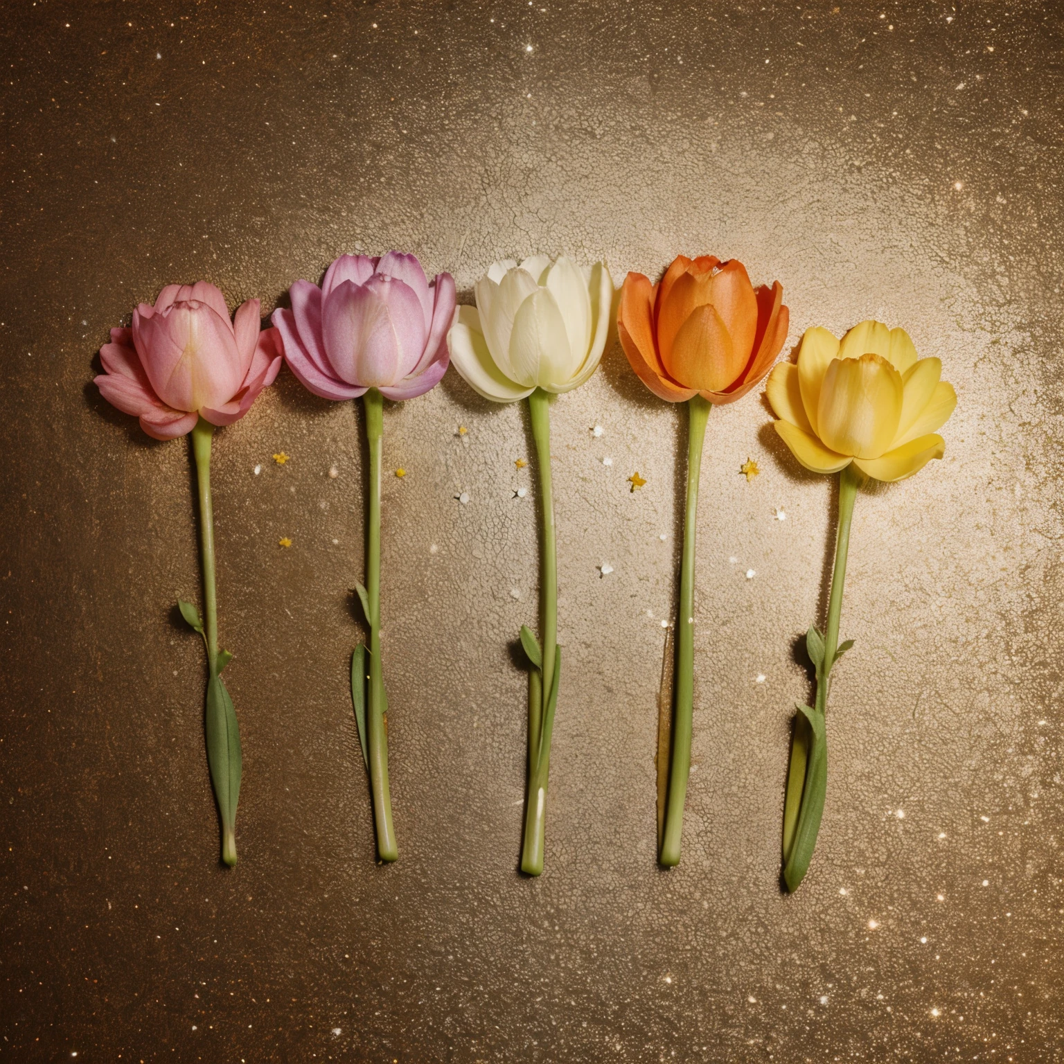 4K quality, Quartet paintings, super nice, clear flower buds, smooth petals, sparkle, light spreads