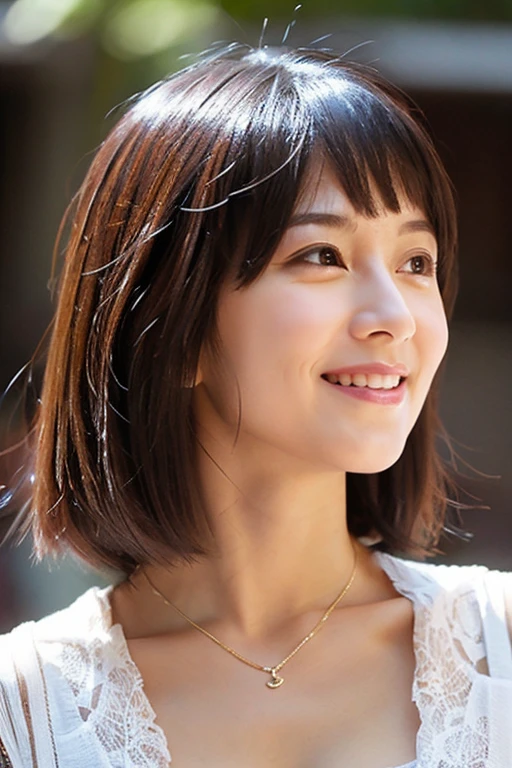 Beautiful features. A face that can be universally considered beautiful. 45 years old. Japanese. Her eyes are big, her nose is high, and she has a lovely smile. Her hair is bob cut. Clothes are meant to be worn by adults that show cleavage. The clothes are black.
A plump cleavage will attract attention from men.
The pixels are top quality and super detailed. We are looking for quality that is so realistic that even a human would not be able to tell that it was generated by AI.