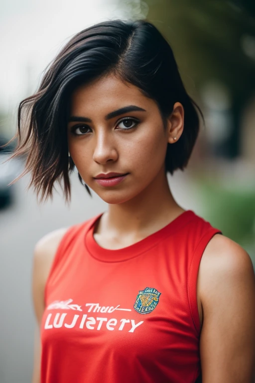 foto de (CyberDutch_v2:0.99), una mujer como influencer sexy de TikTok, model shoot style, (Fondo de pantalla CG unity 8k extremadamente detallado), foto de the most beautiful artwork in the world, majestuoso profesional (photograph by Steve McCurry), 8k UHD, digital slr camera, Soft lighting, alta calidad, film grain, Fujifilm XT3 Sharp Focus, f 5.6, Alto detalle, Sharp focus, dramatic, (Llevar una camiseta punk), (mirando al espectador:1.2), (alumnos detallados:1.3), (Luz natural), (de cerca:1.2), (seductor)