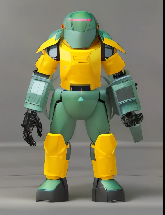 Picture wearing helmet and gloves, mecha plate armor, wears a suit of power armour, full body mechasuit, mechasuit, Mecha armor, mechasuit, power armour, Fighter mech clothes, heavy line draft, Mecha warrior, Heavy armor, Heavy plate armor, Full body armor, battle garment, shining metal power armour，3D effect，Army green paint