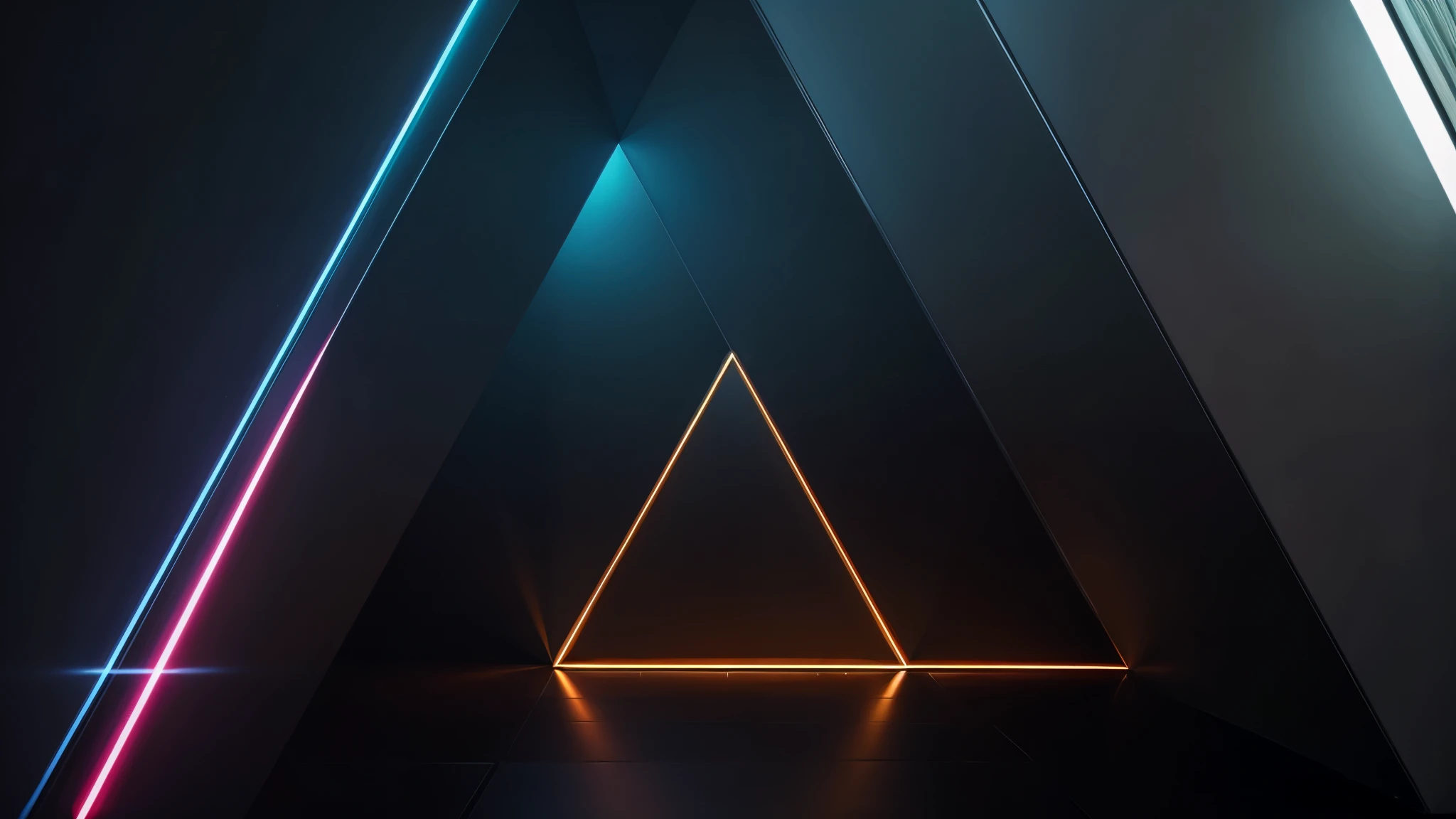 scifi, metal monument, optical illusion, ((penrose triangle))