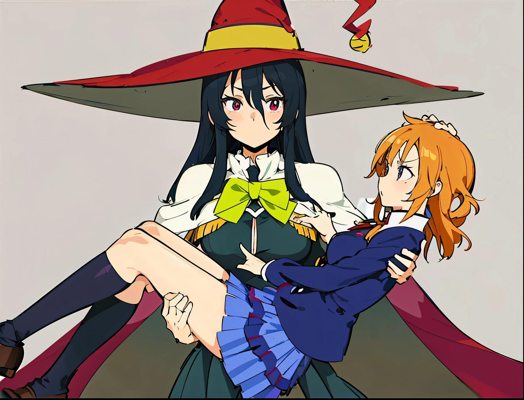 Anime character in uniform and hat posing for photo, witch academia, Flirty anime witch casts a spell, Megumin, kirisame marisa, half invoker half Megumin, Megumin from konosuba, From an unidentified academic community, little witch academia, by Kamisaka Sekka, by Kamagruka, :3